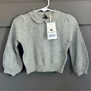 Hope & Henry Girls Peterpan Collar Belled Sleeve Sweater 12-18 Months